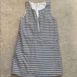 Cream and Blue shift dress